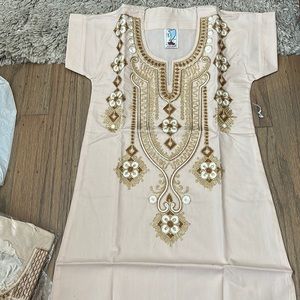 Egyptian Galbeyan Tunic Dress Todder Girls cream/gold